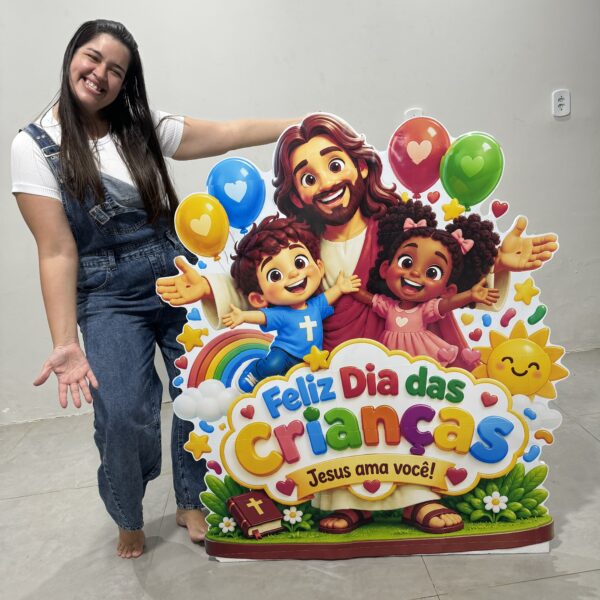 🎈✨ Mascote Dia das Crianças — Jesus Ama as Crianças